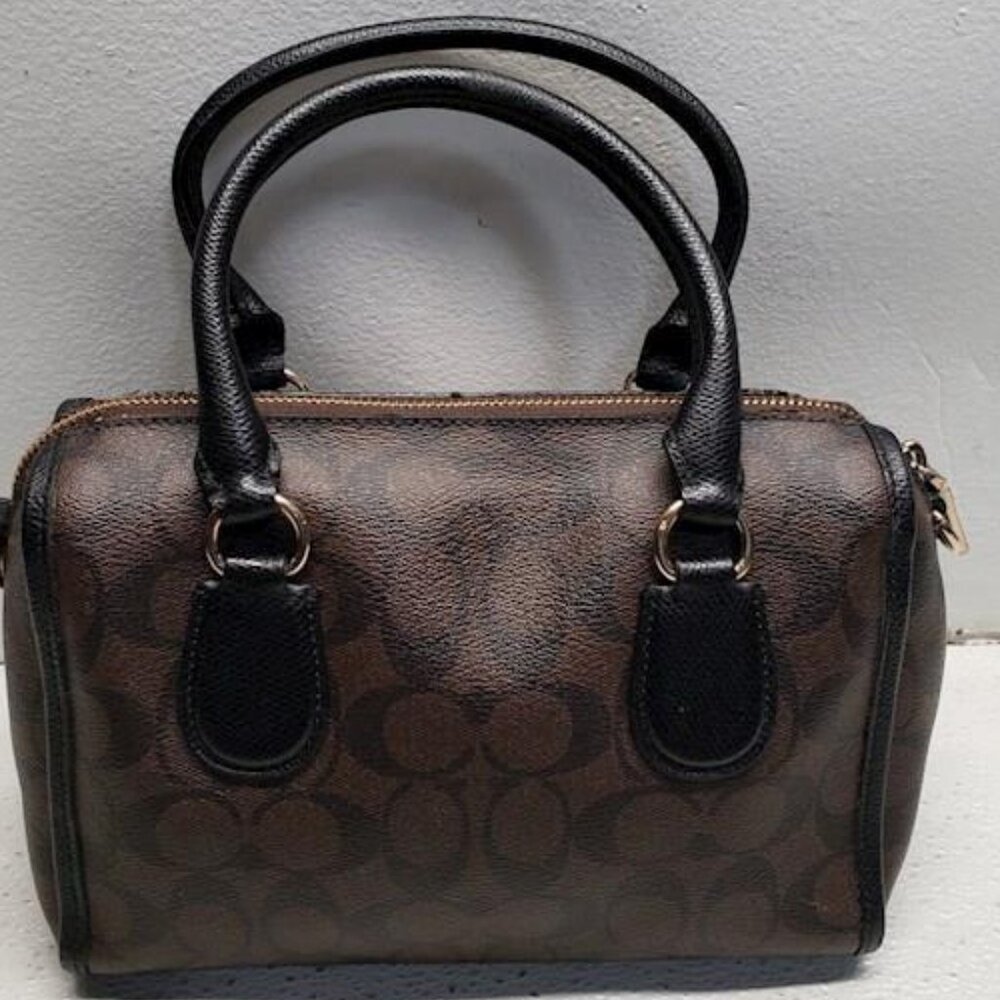 EUC Coach Mini Bennett Signature Leather Detachable Strap Satchel Bag - Picture 2 of 8